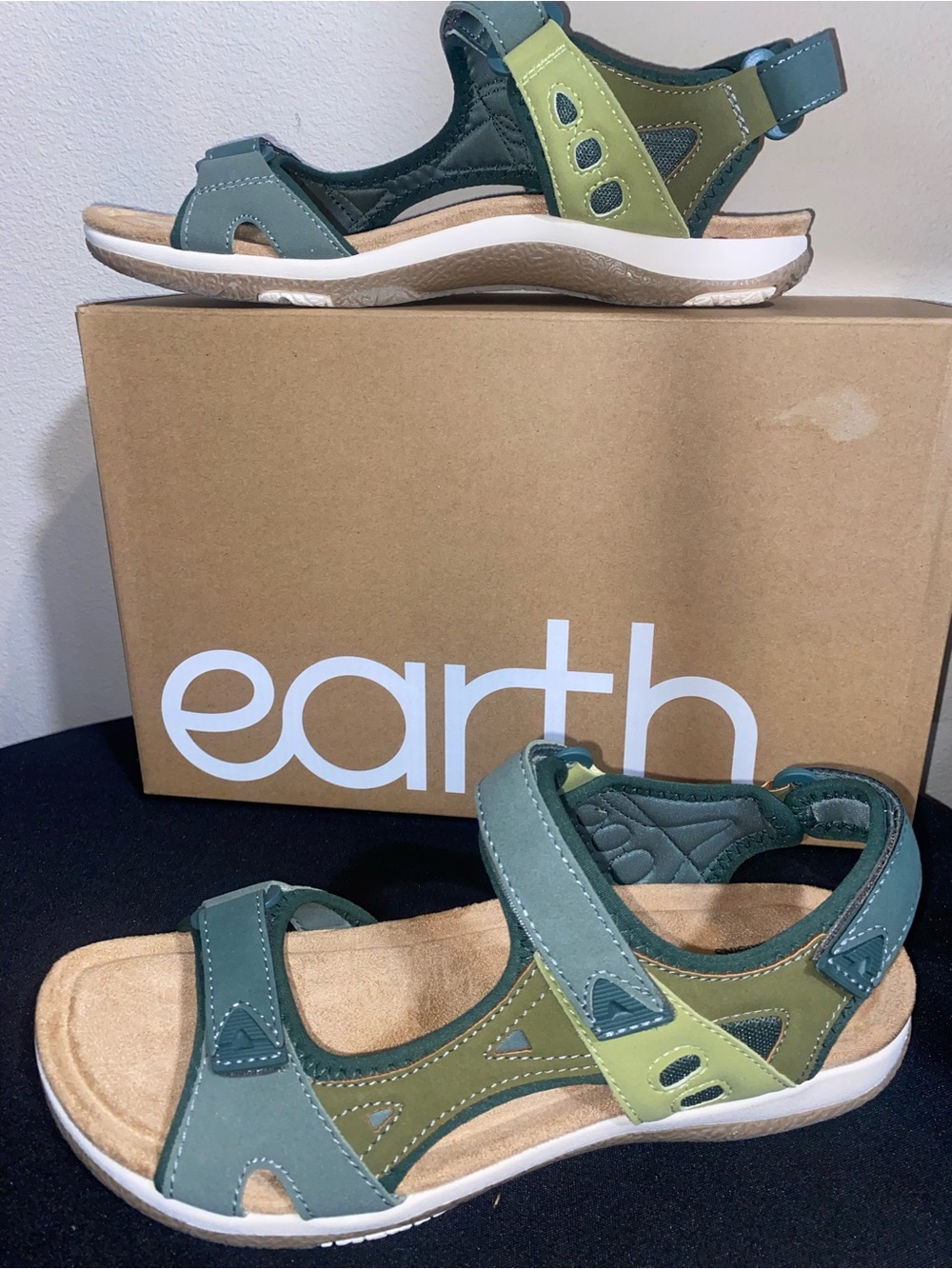 Earth Green Multi-Strap Active Sandals